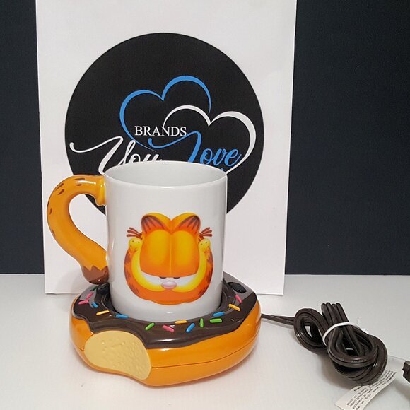 NEW Garfield Mug Warmer With 12 OZ Garfield Mug - Picture 2 of 13